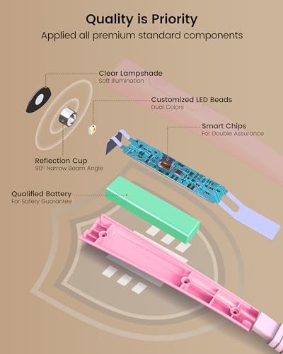 Glocusent Upgraded LED Neck Reading Light, Book Light for Reading in Bed, 30-min Timer, 3 Colors & 3 Brightness Adjustable, Rechargeable & Long Lasting, Perfect for Reading, Knitting