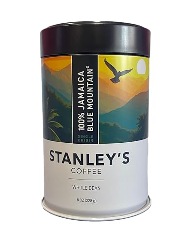 Stanley's Coffee - 100% Jamaica Blue Mountain Coffee, Authentic Whole Bean, Medium Roast, Certified...