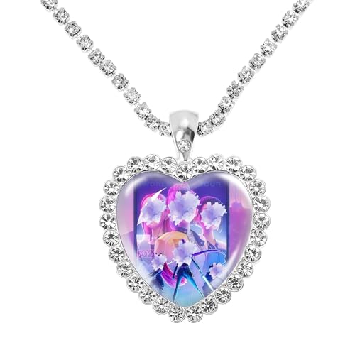 YEJAHY K-P0P Collier design cœur réglable 40 + 5 cm, pendentif en alliage, style anime, accessoires de cosplay