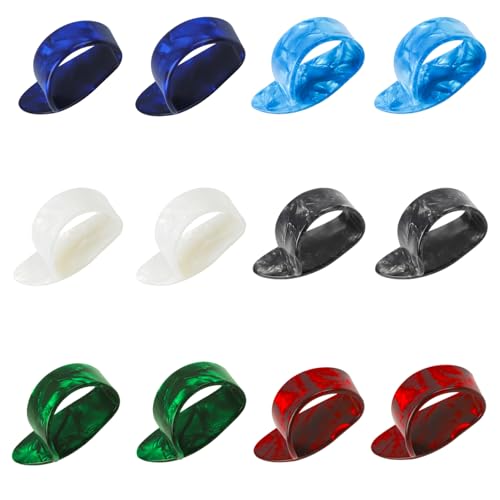 12PCS Celluloid Guitar Thumb and Finger Picks