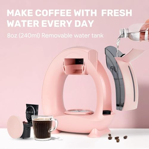 Image of 2-in-1 Espresso Coffee Maker Machine with Steam Wand, Compatible with K-Cup Pod & Coffee Grounds, India's First Mini Q Shap Coffee Maker, 1400w Mini Americano Coffee Machine for Home, Office