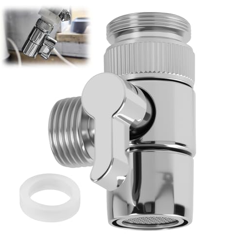 Válvula De Divisor De 3 Vías Sba021 Con Adaptador De Grifo M22 A M24, Repuestos De Grifo De Para Cocina Y Baño, Instalación Rápida Y Fácil, Tuerca Giratoria Fácil De Instalar