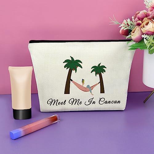 Sazuwu Cancun Makeup Bag Souvenirs Travel Gifts for Mexico Vacation Bachelorette Party Decorations Cosmetic Bag Beach Christmas Birthday Present4