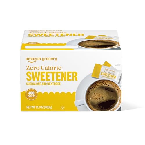 Amazon Grocery, Zero Calorie Sucralose and Dextrose Sweetener Packets, 400 Ct (Previously Happy Belly, Packaging May Vary)