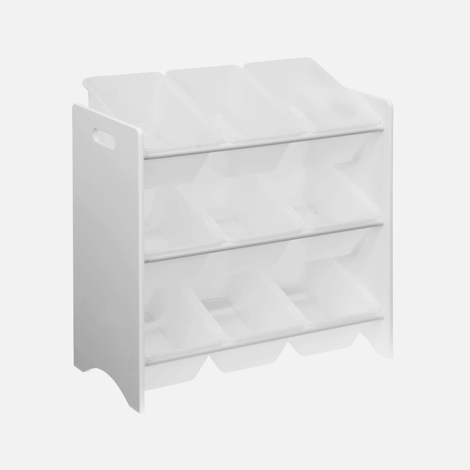 Alice's Home - Meuble de Rangement pour Enfant avec 9 casiers. Blanc - Tobias - MDF décor Bois Naturel. 64x29.5x60cm