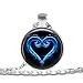 KINGDOM HEARTS Bezel Pendant Necklace Silver Plated AMZN4