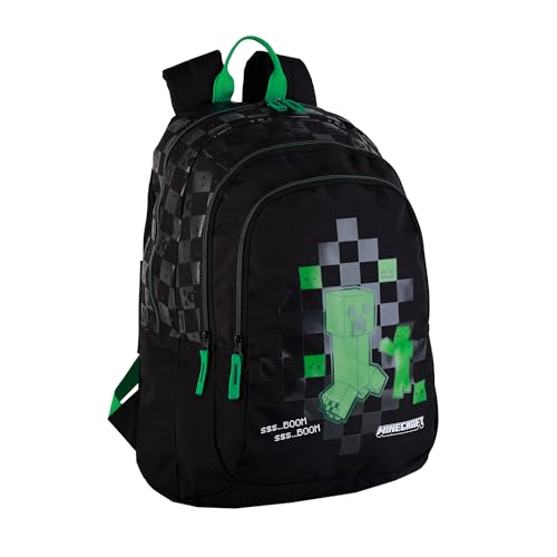ToyBags Mochila Escolar Minecraft Creeper Doble Compartimento y B...