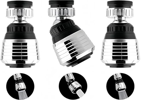 Image of 360 Degree Swivel Faucet Aerator Deluxe Water Saving Faucet Sprayer Water Saving Bubbler Pressurized Faucet Filter Kitchen Accessories 2 Modes (Faucet Head - D - 3)