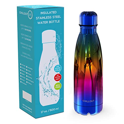 Image of CHILLOUT LIFE 17oz Insulated Stainless Steel Water Bottle, Leak Proof