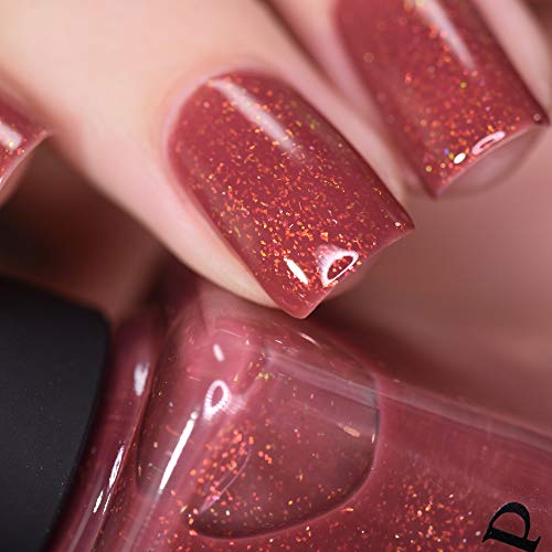 Image of ILNP Cross My Heart - Crisp Rustic Red Holographic Jelly Nail Polish