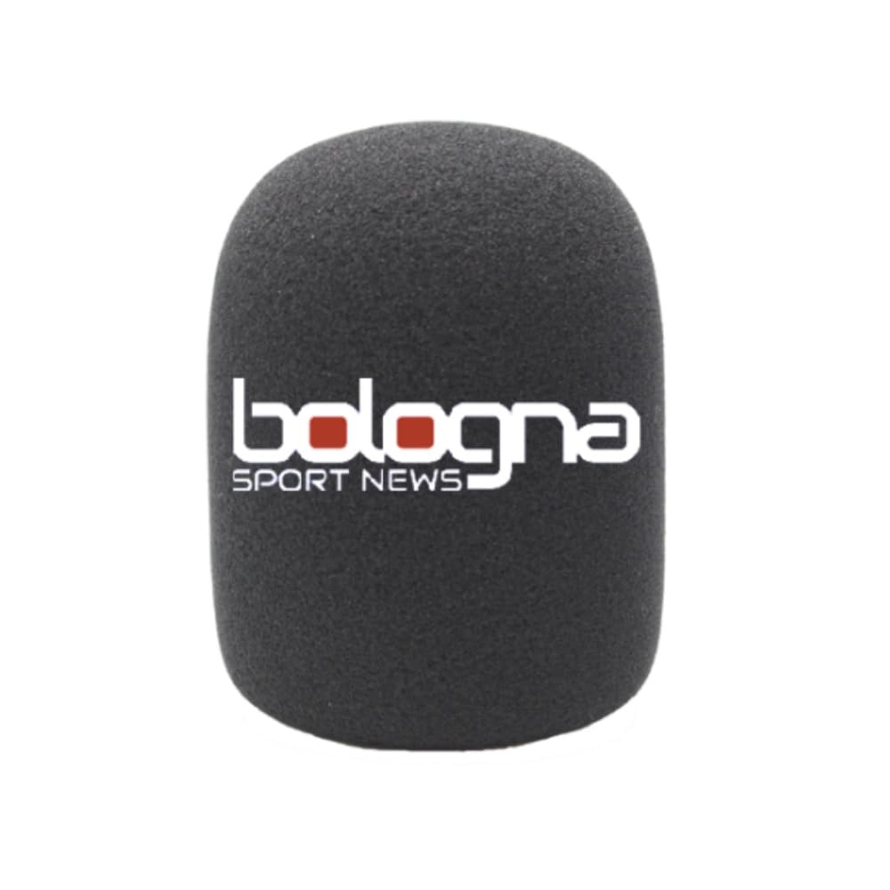 Confezione da 2 protezioni antivento per microfoni personalizzate, con logo personalizzato per microfono a mano, copertura in schiuma, con logo stampato per interviste TV, trasmissioni, stazioni radio