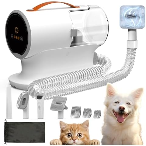 AIRROBO Dog Grooming Vacuum, 12000Pa Powerful Dog Vacuum for Shedding Grooming, Low Noise Dog Hair Vacuum, Pet Grooming Vacuum for Dogs and Cats, 2L Large Dust Cup, 5 Grooming Tools Cover