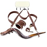 Shofarot Israel Leather Shofar Horn Belt | Adjustable Lion of Judah Strap | Genuine Holder With Buckle | Kudu Carrying Strap