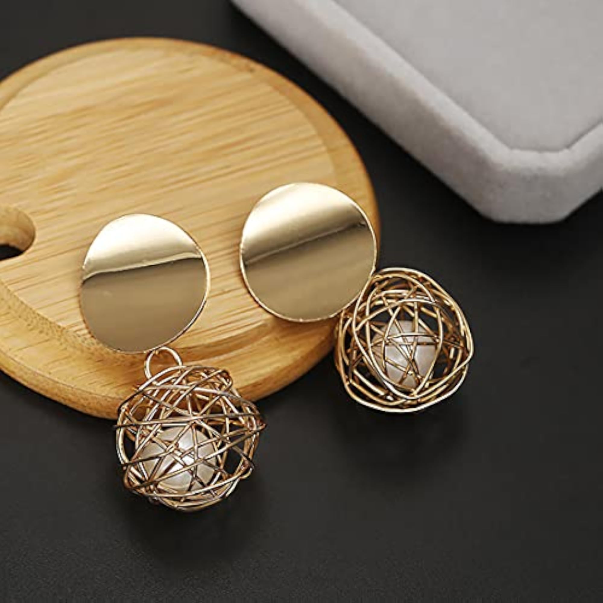 Gold Leaf Drop Earrings for Women