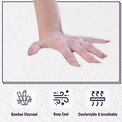 Image of PayLessHere 10 Inch Bamboo Charcoal Gel Memory Foam Mattress CertiPUR-US Certified Removable Soft Cover Full mattresses for Bed Frame, Bunk Bed, Trundle, Daybed,White