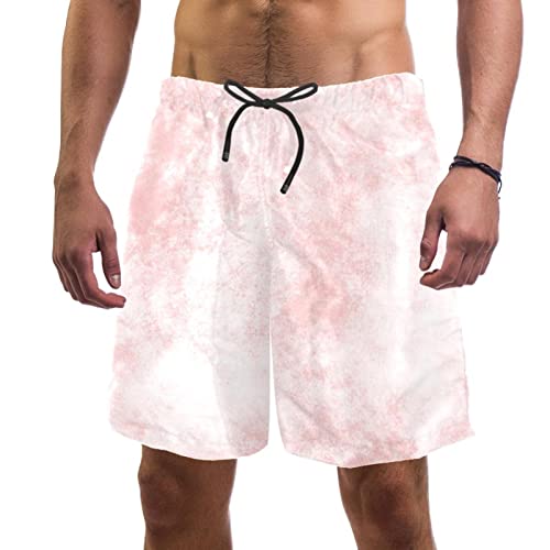 Maillots de Bain pour Hommes JDEZ Short de Plage Rose en Marbre