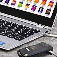 Thermal camera connected to a laptop via USB cable