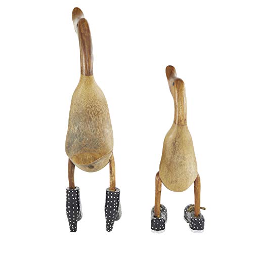 Deco 79 Bamboo Duck Sculpture With High Heels And Boots, Set Of 2 17", 12"H, Brown #TOP7