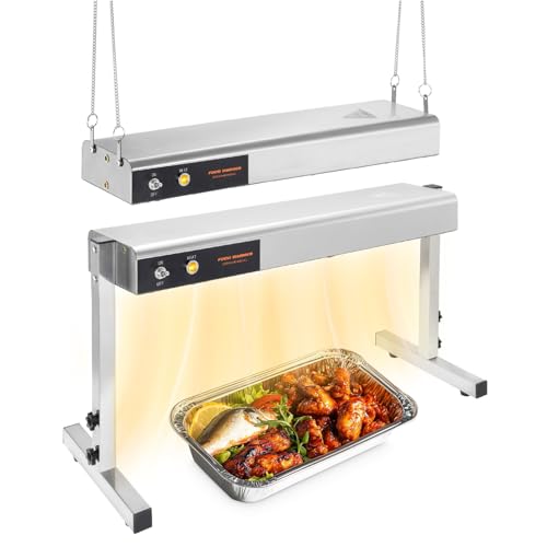24-Inch Food Heat Lamp, 750W Commercial Food Warmer Hanging Overhead Infrared Strip Heater Catering Buffet Warmers Heat Lamp for Restaurant Parties Kitchen, 110V