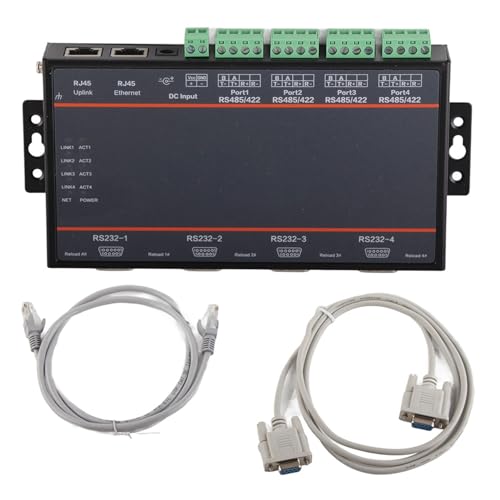 HF-5142B 4-Port RS232/485/422 to Ethernet Serial Server Wide Voltage 5-36V Industrial Control Network Data Transmission Access Control System Monitoring