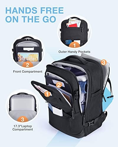 BAGSMART 37L 압축 여행용 백팩, 패킹 큐브가 있는 확장 가능한 캐리어 백팩, 방수 위켄더 백팩 — 사진 5