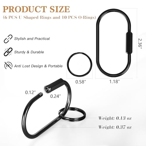 Image of Muitcdo Brass Key Rings Bulk, Key Chain Organizer Holder for Men Women with Secure Screw Locking