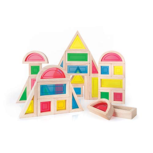 Guidecraft Rainbow Blocks Set - 30 Pcs. Kids Learning & Educational Toys, Stacking Blocks #TOP1