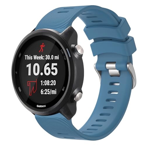 Image of Tobfit 20mm Straps Compatible with Garmin Forerunner 165 /165 Music, Forerunner 55 /158,245 /245 Music, 645 /645 Music Band for Women Men, Silicone Strap for Garmin Watch