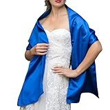  Chal saten razo color azul royal novia boda stola fular fiesta