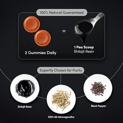 Image of Man Matters Pure Shilajit /Shilajeet Gummies Advanced with Lab-Tested Fulvic Acid & KSM 66 Ashwagandha | Boosts Fitness, Helps Manage Stress & Improves Energy Levels | Pack of 30