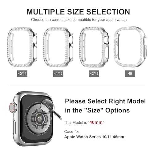 XFEN 2-Pack Bling Bumper Case for Apple Watch 46mm Series 11/10 by XFEN - Used condition - Image 6