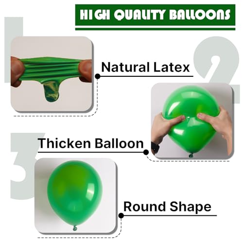 Image of PartyWoo Green Balloons 100pcs 5 Inch Green Latex Helium Balloons for Birthday Baby Shower Graduation Engagement Wedding Dinosaur Jungle Golf Football Baseball Theme Party Decorations Green-Y24