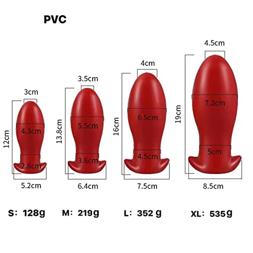 SeLgurFos Soft Anal Plug Anal Dilator Dildo Anal Bead Anal Sex Massage Appliance Couples Men and Women Anal Plug Sex Toys (XL,red) - Afbeelding 7