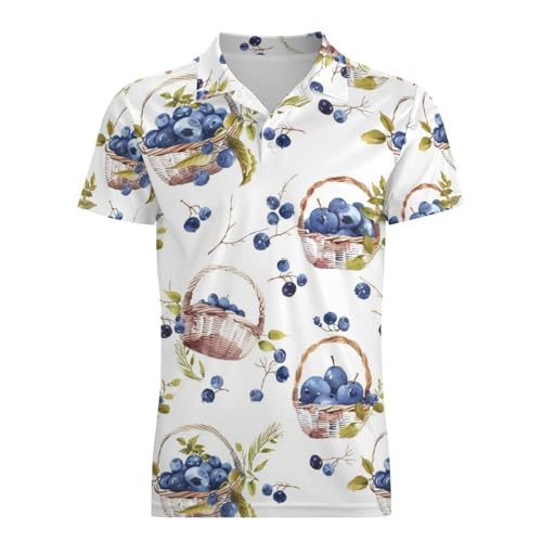 Boys' Classic Polo Shirts Short Sleeve Moisture-Wicking Golf & Tennis Shirts for Youth Teens Blueberry Basket4