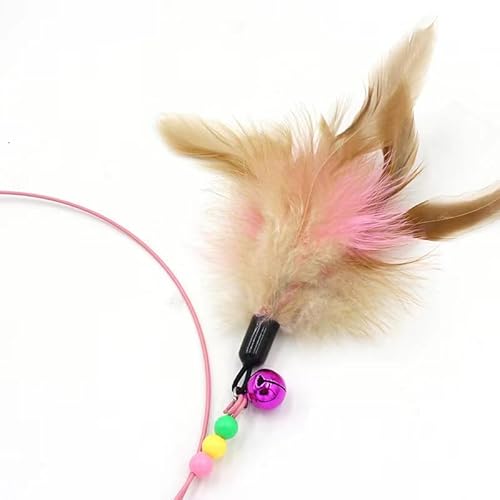 Vara Gato Brinquedos Fio De Aço Pena a e Guizo 100 cm XR018