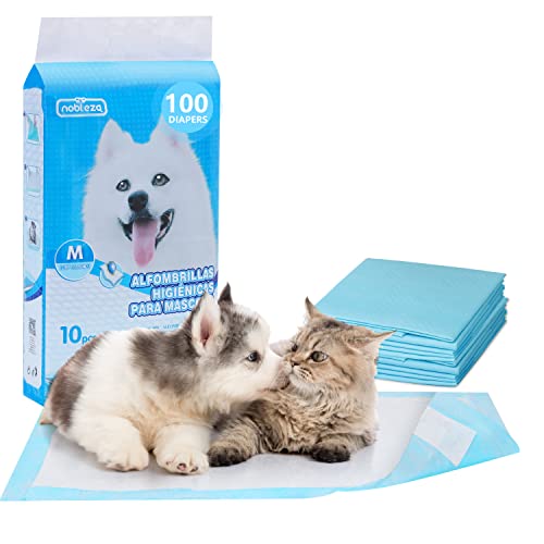 {Empapadores Perros Adhesivos Higiene para Perros Nobleza - 100 x Empapadores Perros Alfombrilla Higiénica de Entrenamiento para Perros con Pegatinas de Cinta Adhesiva....