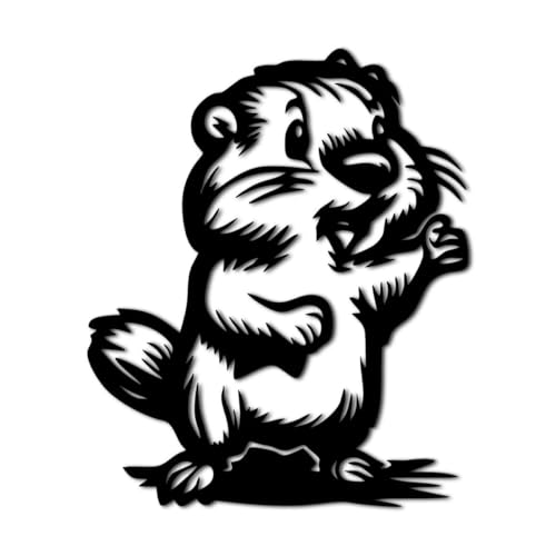 Cute Groundhog Metal Wall Art Decor Outdoor Decor Metal Signs