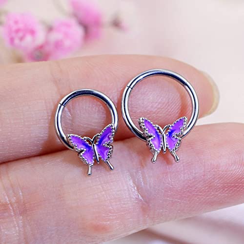 Jewseen Hinged Segment Ring 16G Septum Clicker Daith Earring Helix Tragus Earrings Cartilage Hoop Body Piercing Jewelry #TOP3
