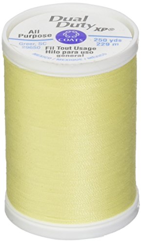 Hilo general para costura Coats Dual Duty XP S910-7120, 250 yardas (9000 pulgadas), color amarillo bebé, poliéster miniatura 1