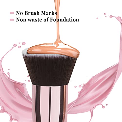 Dpolla Foundation Brush Flat Top Kabuki Brush, Premium Makeup Brush Perfect For Liquid Makeup,Cream Or Flawless Powder Cosmetics,Buffing,Stippling,Concealer #TOP1