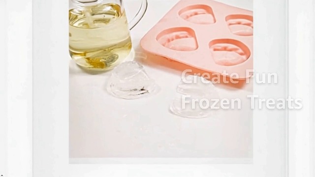 Molde para cubitos de hielo dentadura 4 cavidades silicona rosa miniatura 7