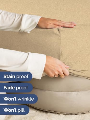 Image of Extra Deep Full Fitted Sheet - Single Fitted Sheet Only - Heathered Tan | Easily Fits 18 inch to 24 inch Mattress, Soft, Wrinkle Free, Breathable & Comfy, Extra Deep Pockets Hotel Luxury Fitted Sheet