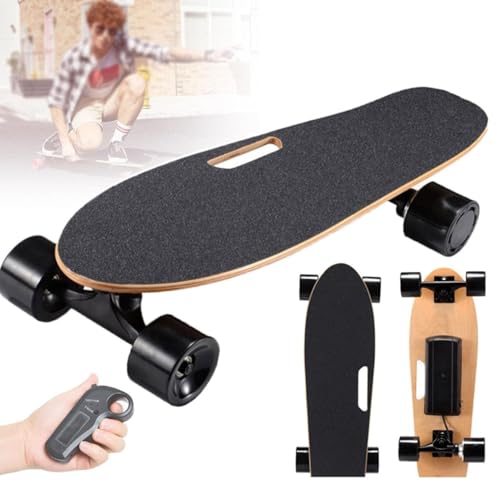 Skateboard elettrici da 350 W per adulti e adolescenti, longboard elettrico in acero a 7 strati con telecomando, velocità massima di 21,8 km/h, autonomia massima di 13 km