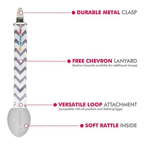 Image of The Teething Egg Baby Teether - Freezable Teething Toy for Babies 3-6 Months up to 18 Months - Made in USA, Food-Grade TPE, Dark Gray