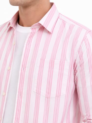 Image of Youth First Men's Cotton Blend Casual Shirt | Regular Fit Solid Full Sleeve Button Down Collared Shirts | Comfortable Formal Office Business Casual for Men