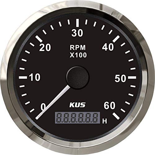 Kus Pactrade Marine Boat Hour REV Tachometer Speed Gauge 0-6000RPM Backlight 12V
