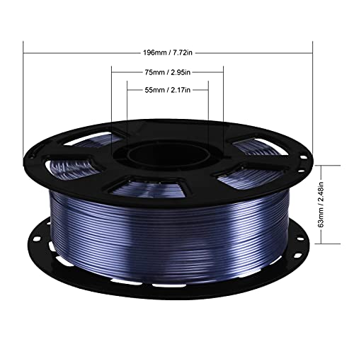 Image of 1.75mm Silk Pearlescent Shiny Black PLA Filament, 1kg 2.2lbs 3D Printing Material, Widely Support for FDM 3D Printer, Pack with Extra Filament Sample by BBLIFE