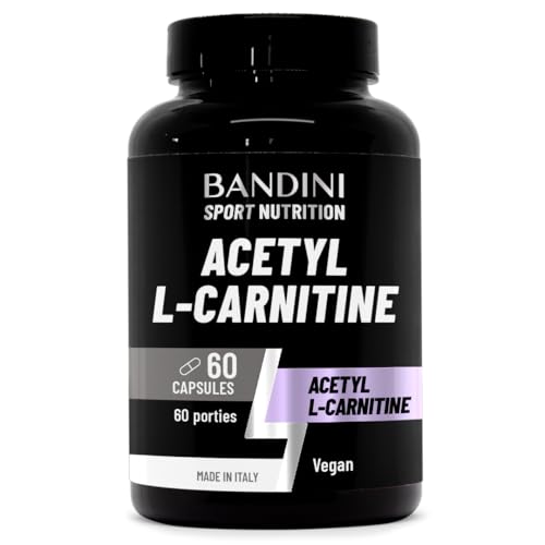 Bandini® Acetyl L-CARNITINE 1000 mg (Hoge Dosis) | Acetyl L Carnitine voor Sporters met Hoge Fysieke Activiteit | Voor Sportschool, Sport en Training | Veganistisch Carnitin, Geen GMO | 60 Capsules