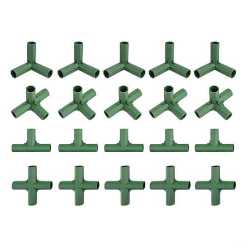 Niceminiwall 20 connettori per telaio serra da 16 mm, accessori per la costruzione di strutture da giardino, per una facile installazione e flessibilità nella costruzione di serre