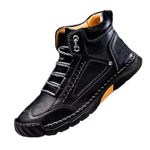 Chaussures à lacets en similicuir noir finition soignée bout rond